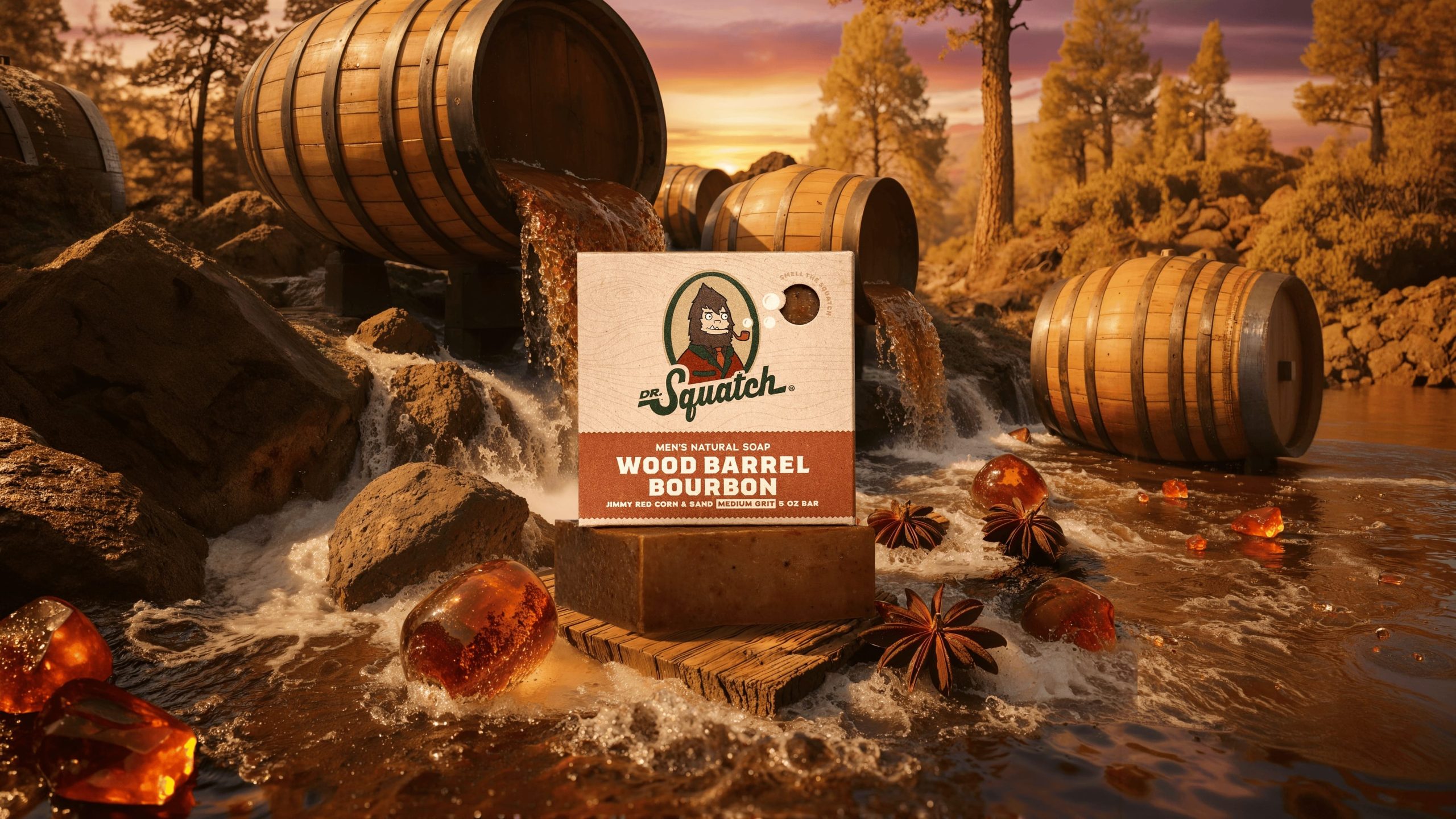 Wood Barrel Bourbon Bar Soap - Image 2